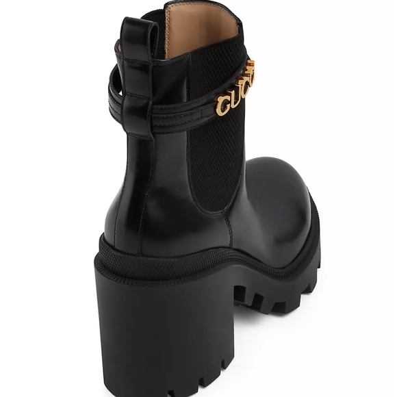 GUCCI Logo Trip Booties Size 38 - Picture 3 of 9